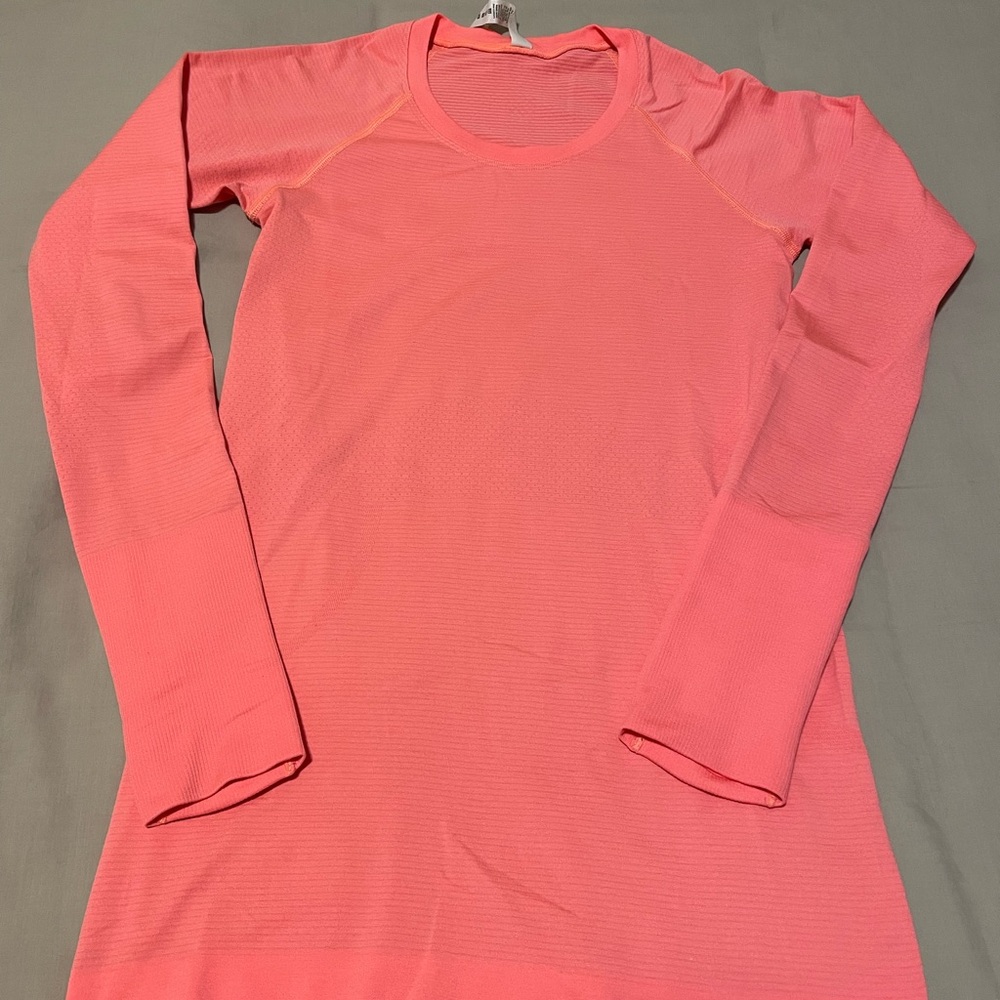 lululemon athletica Vibrant coral Long Sleeve Tee
